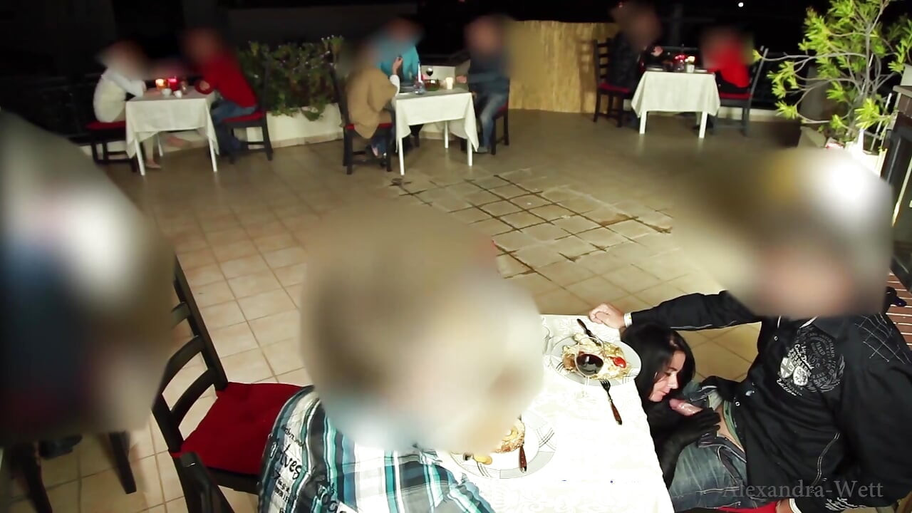 Public Extreme! Hot Licking and Fucking Orgy in a Restaurant