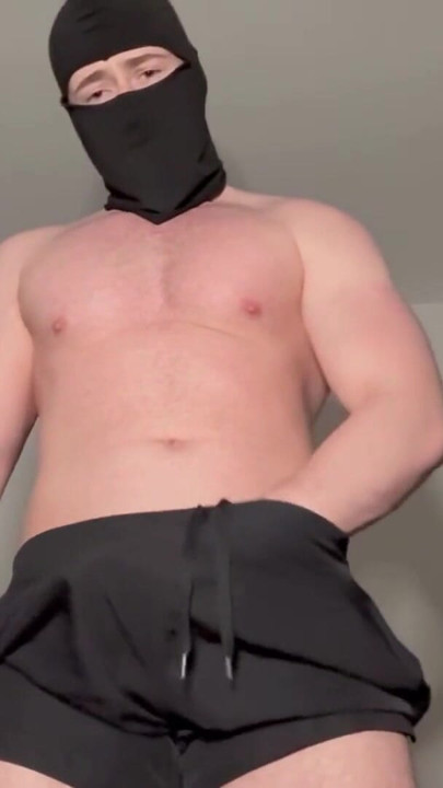 Muscular Daddy Jerks Hard Cock Through Black Adidas Shorts - PhantomGentX | Clip 2