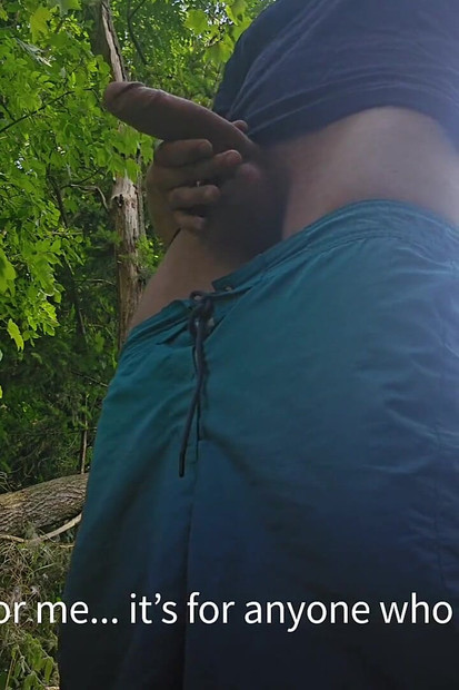 Risky Outdoor Jerk off - Almost Caught & Huge Cumshot in the Woods