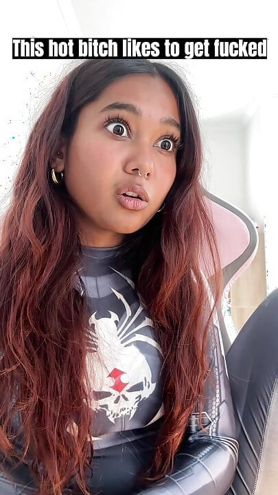 Small desi girl Mia Z masturbates and reacts to hentai