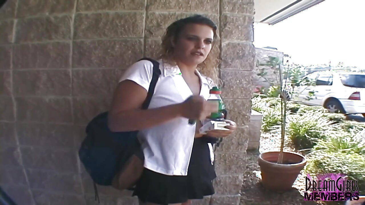 She smokes a cigarette while peeing outside