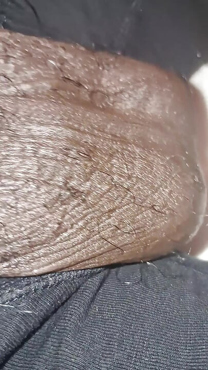 Stroking Big Black Uncut Dick Through Underwear