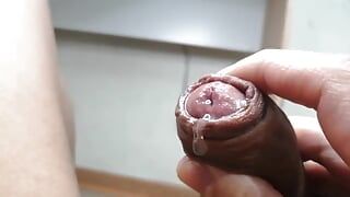 Gros plan d’une énorme bite Masturbation et éjaculation