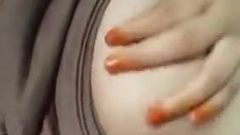 Hot girl self boobs pressing