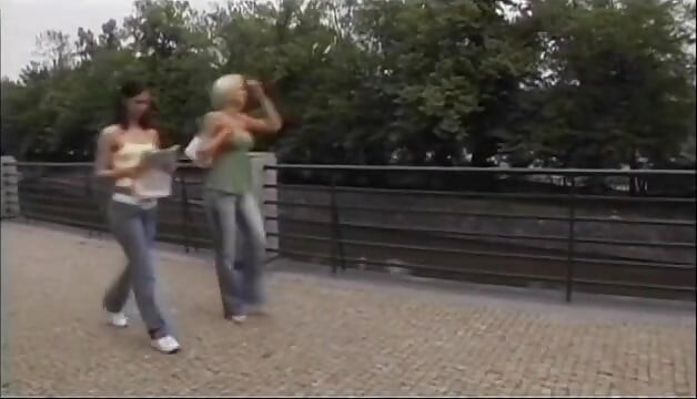 Two guys penetrate two beautiful girls in every hole