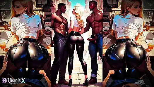 (4K) AI 3D Animated - Hot Blonde Slut BBC Interracial Sucking And Fucking (AI Visuals X)