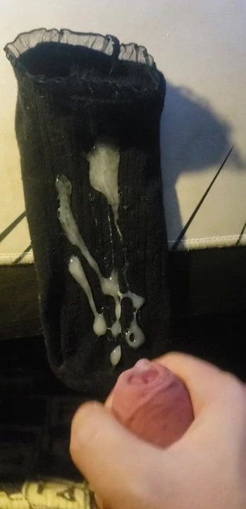 Cumshot on my girlfriend's   socks