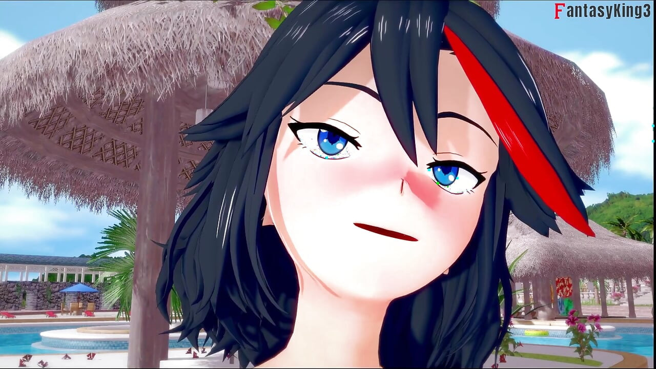 Ryuko Matoi ahegao sex on the pool - Killlakill
