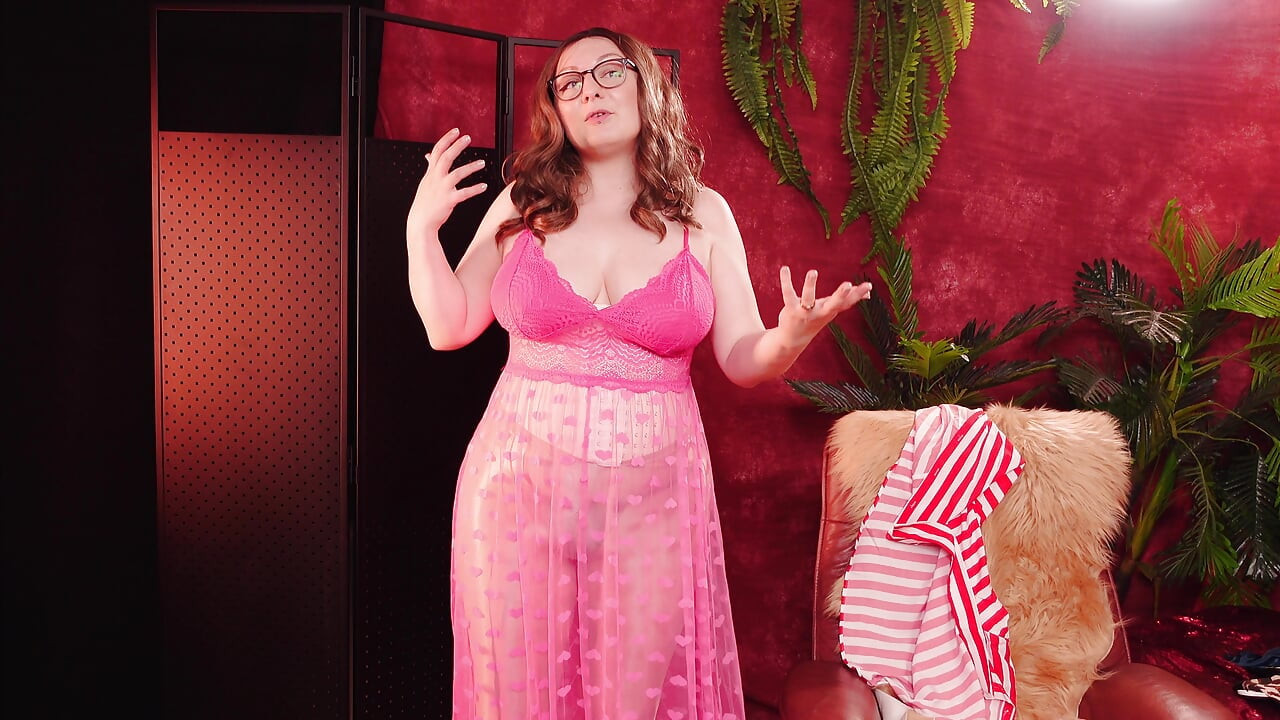 Try on Haul for Chubby MILF: Lace Lingerie Transparent Dress