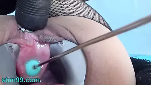 Stim99’s peehole brutally fucked with huge dildo