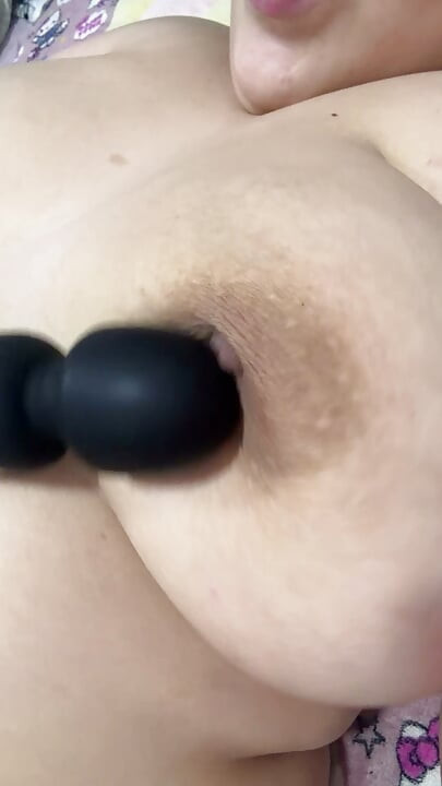 Mom plays with her huge tits very delicious