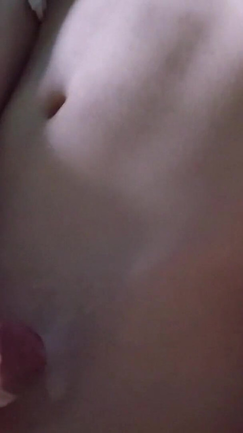 Smooth Asian Twink Cumming onto Snatched Belly in Bed | Clip 1