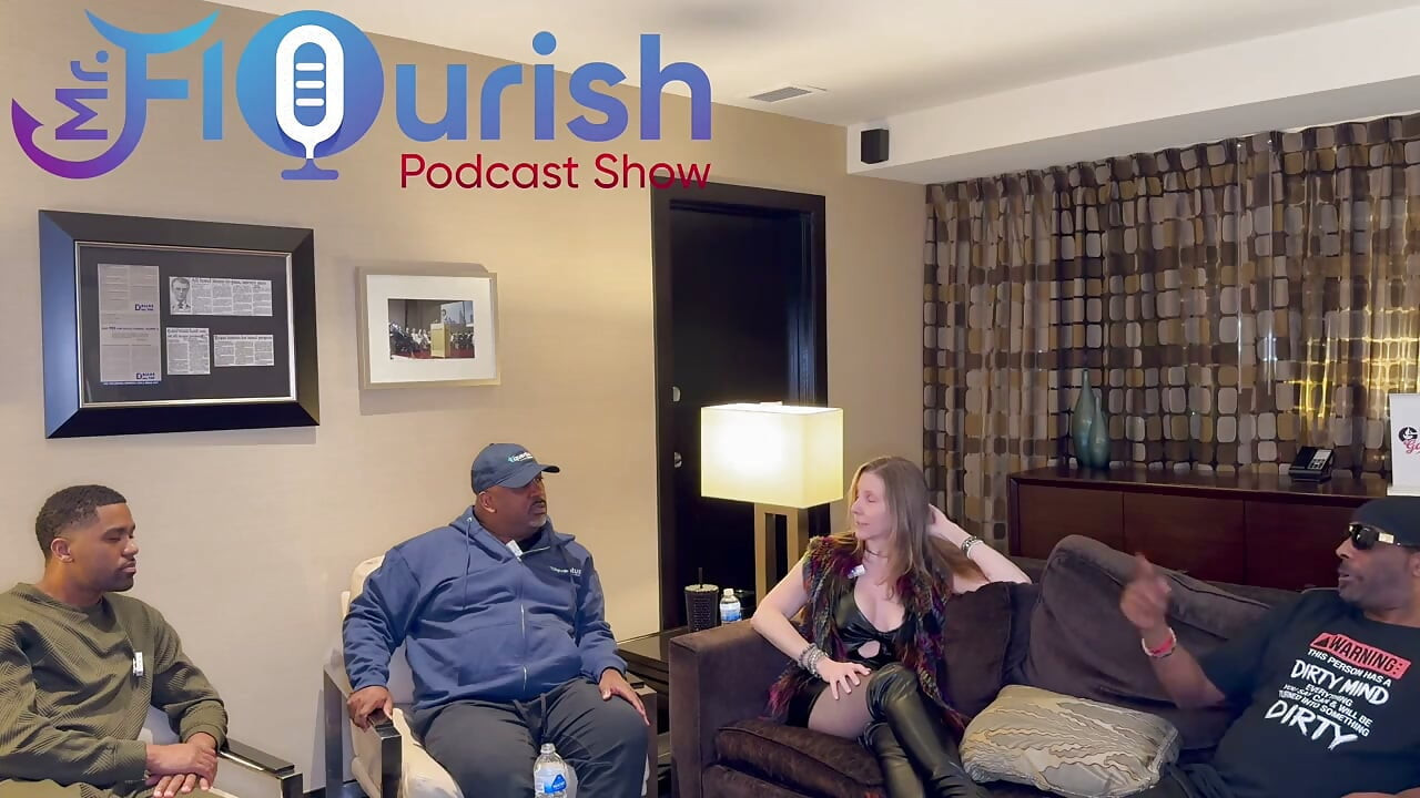 Mrflourish podcast večerní záležitost v Dallasu s Mrmajic, Shante Spice a Darren Blaze