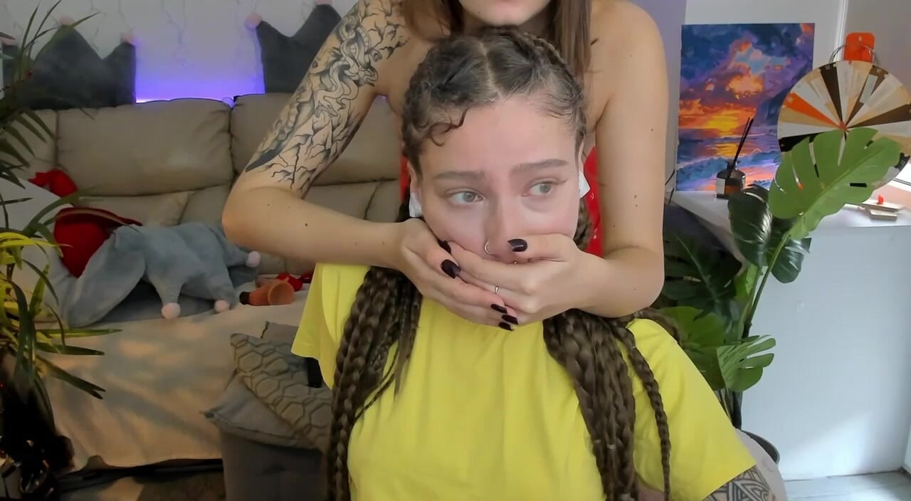 gagged her friend so that she couldn’t breathe with her huge long hair