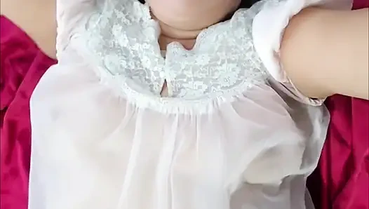 Wearing My Transparent Night Gown While Enjoying My Masturbation