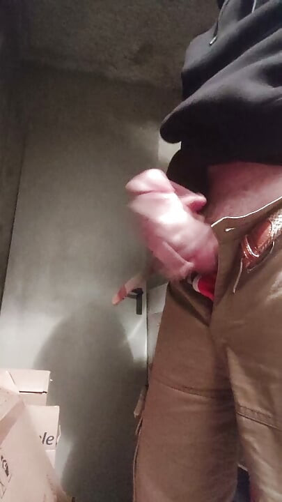 Jerking off in the building's cellar