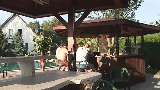 Outdoor ass fucking for the horny redhead