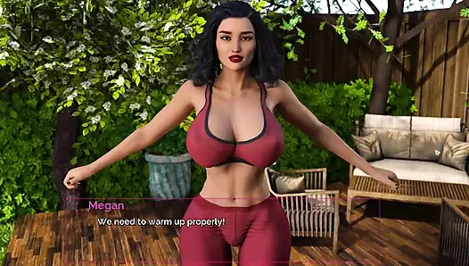 Sei still und tanzen: sexy vermieterin macht yoga mit ihrer mieterin im garten, episode 52