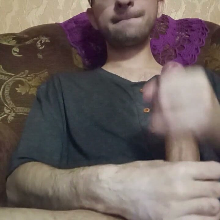 I Strocking My Big Hard Cock. Full Balls of Cum