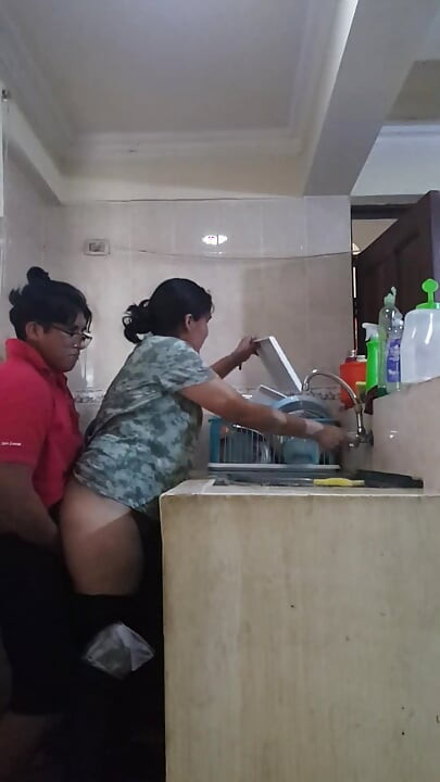 Sexy latina sexo na cozinha