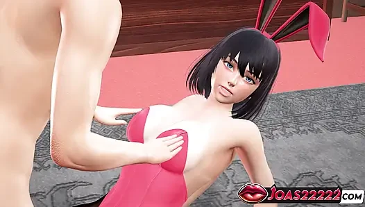 Ryuko bunny cosplay 3D Animation - dicke titten Massage stöhnen, enge muschi fingern, Vibrator squirtet in unzensiertem Hentai