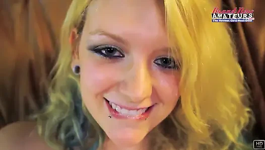 Busty Petite Blonde Coed Chelsie R Sloppy Deepthroat Passionate BJ Heat!