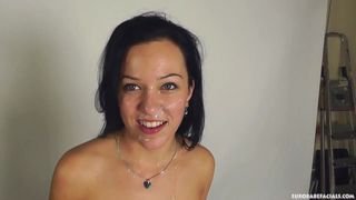 Messy facial fun for Natali Blue after sex session
