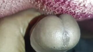 Handjob of my cock in night ready to cum