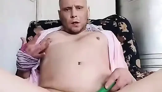 Yakın çekim döl fışkrıyor dildoya biniyor, üstte pembe