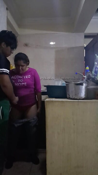 Employee Fucking and Sucking When She Washes Dirty Dishes