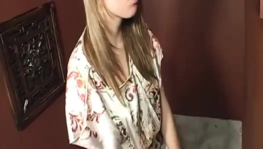 Blonde MILF Devours Huge Gloryhole Cock Covered in Cum