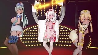 MMD R-18 Аниме-девушки сексуально танцуют, клип 235