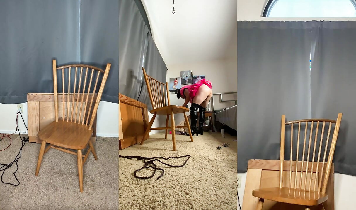 Sissy Maid Candy Playing with Her Huge Dildos Again!