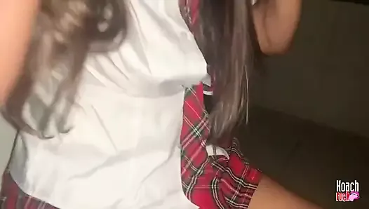 Naughty Student Peeing in the Bathroom