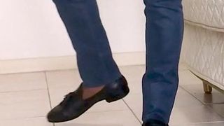 Transparente Socken mit Loafers mit Quaste