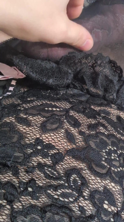 Cum in black panties