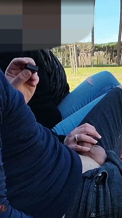 French Teacher Handjob Amateur on public park to student with Cumshot - MissCreamy | Clip 1