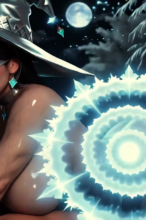 Members Only - Blindfolded Ice Witch with Huge Tits Gets Fucked Hard in a Moonlit Forest