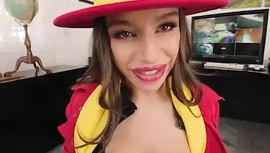 Vrcosplayx april olsen sebagai carmen sandiego selalu menjadi gadis nakal tapi kamu punya kendali sekarang bagian 1