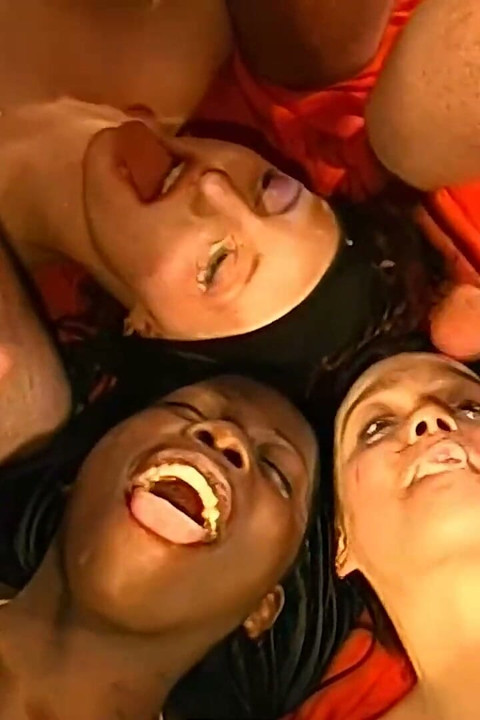 Brunette Bukkake Slut Gets Her Face Completely Covered