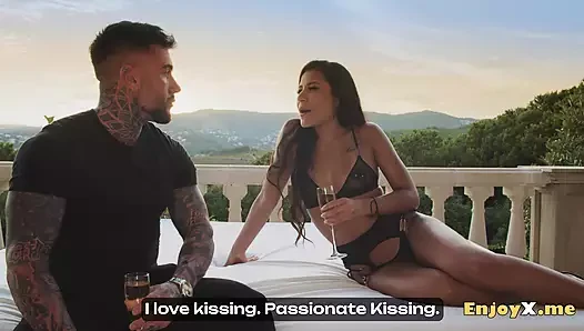 Brunette stunner Andrea Retali enjoys it rock hard and messy with a sexy sunset backdrop - total HD porn, baby!