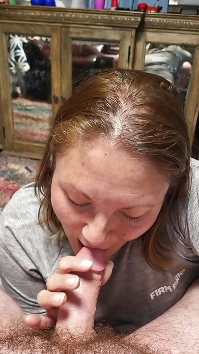 Dirty talking milf while sucking cock talks about why she likes sucking dick and how she wants guys lined up to for a blowjob