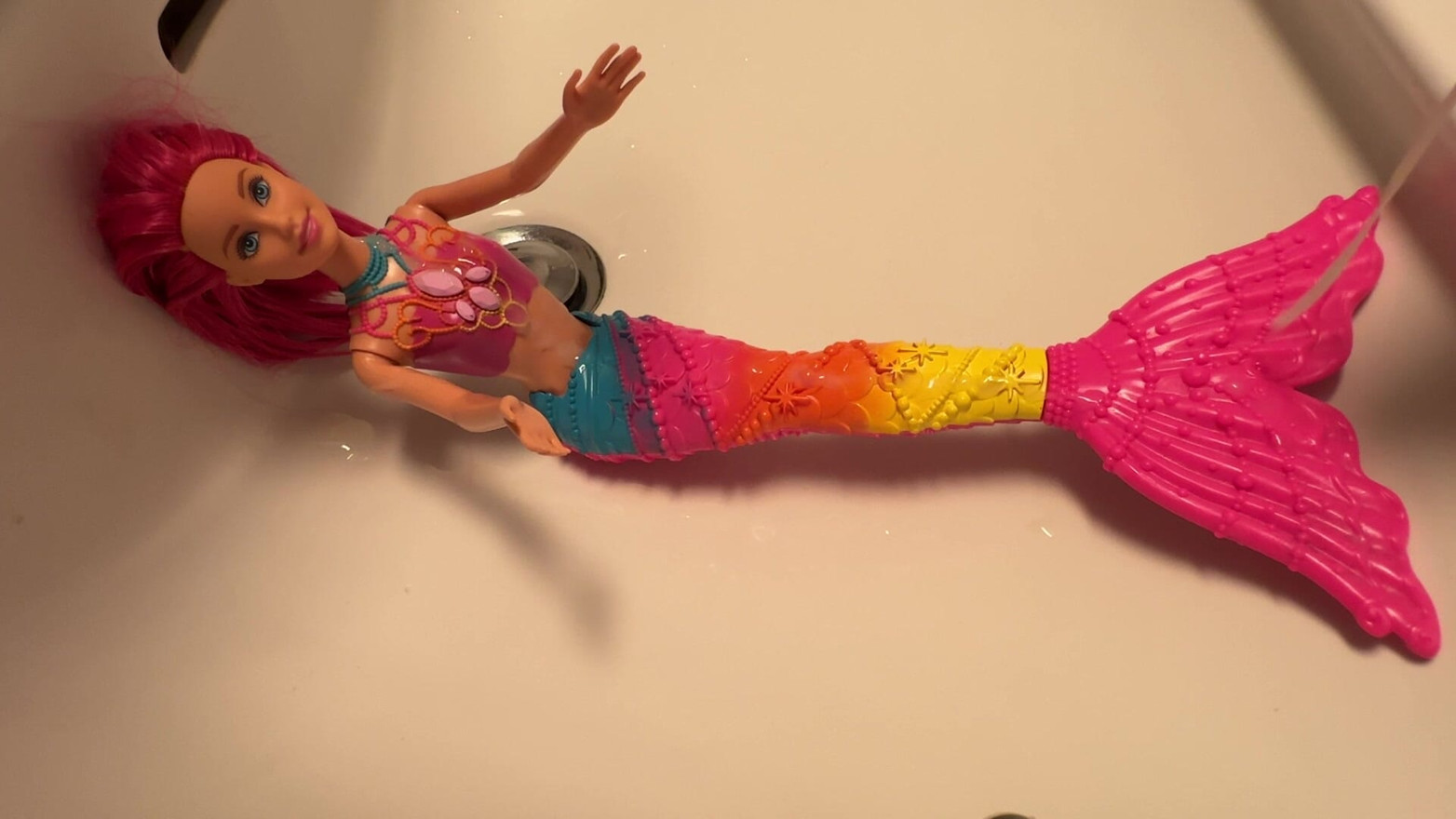 Horny Monica (Barbie Rainbow Fashion Mermaid) glazed in cum!