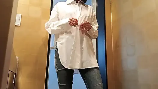Takes off Her Underwear and Puts on Skinny Jeans and Shirt