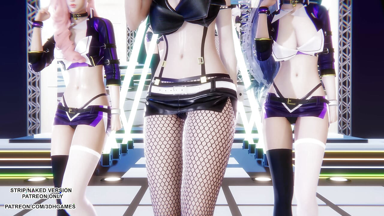 MMD - Red Velvet - Russian Roulette - Ahri Kai'Sa and Seraphine Sexy Kpop Dance League of Legends Hentai Uncensored 4K 60FPS
