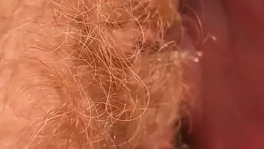 The sound of my mature wife's red hairy pussy 2