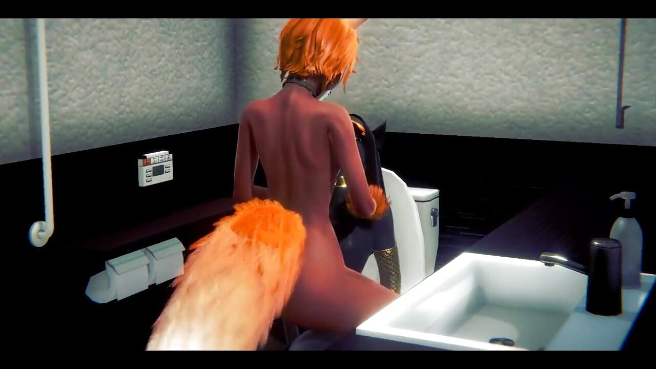 Furry Hentai - Anubis the Dogboy sa foxygirl u toaletu - japanska azijska manga anime filmska igra pornografija