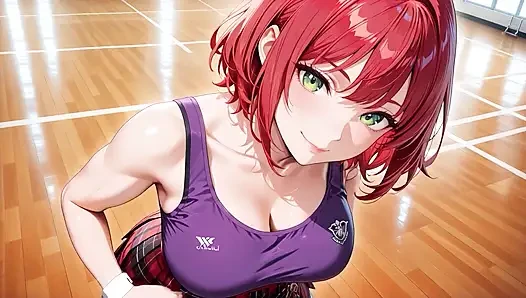 Feur Kouhai hentai göttin stöhnt, wild reiten in der leeren sporthalle