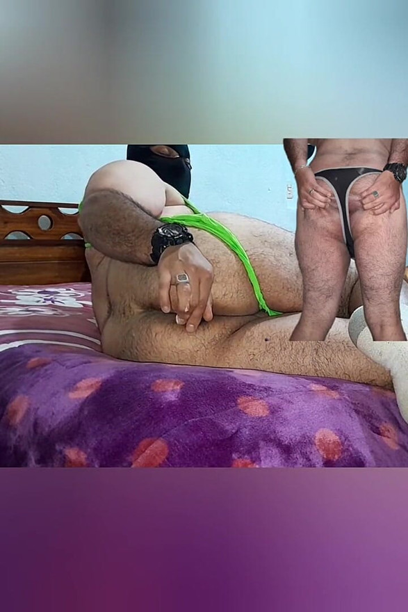 Nice Cum and Anal Penetration Using Green Mankini