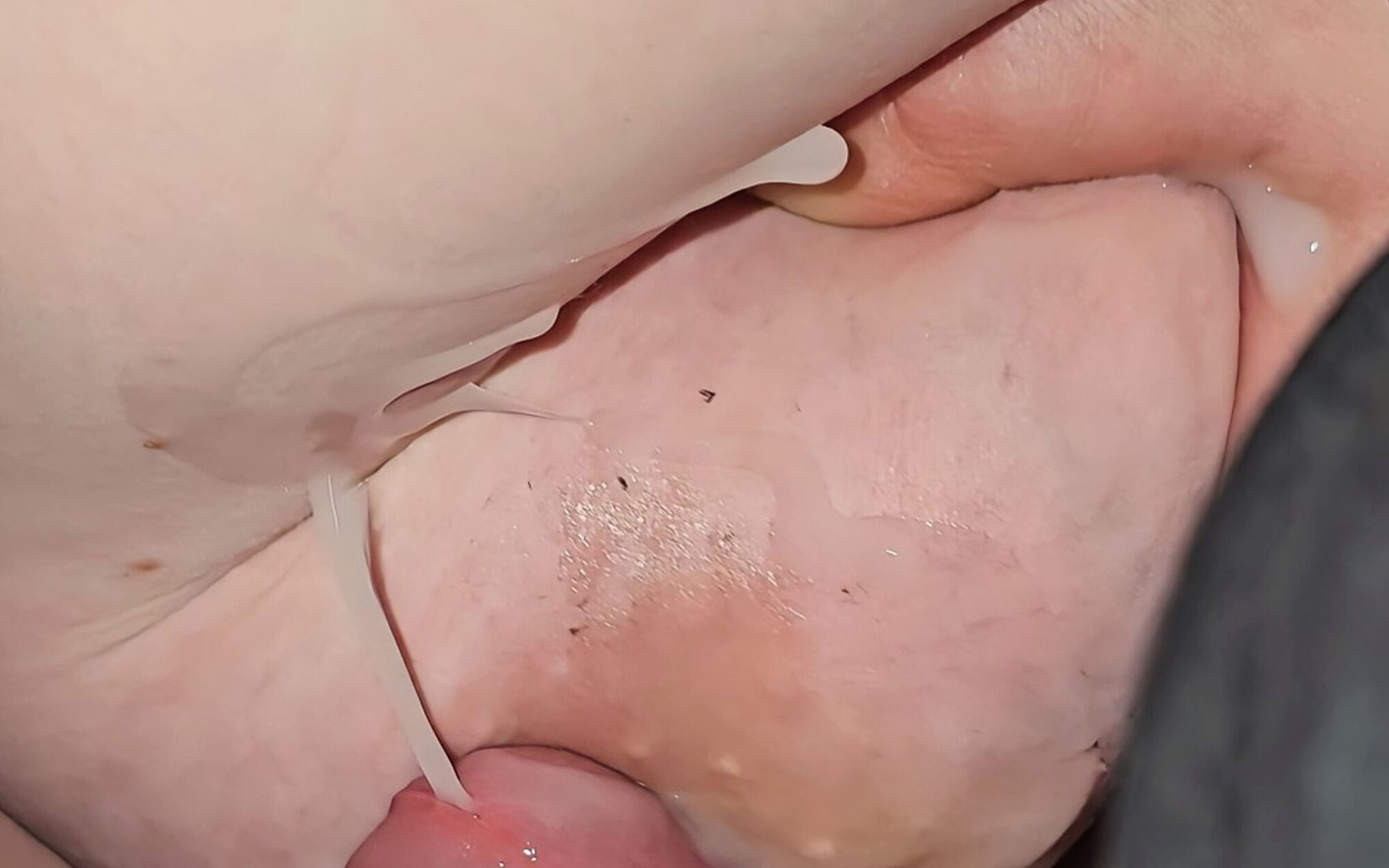 Natural Tits Warm Stream of Sperm Over Them